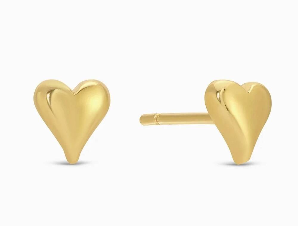 NEW SPLENDID IRIS simple heart stud earrings in gold